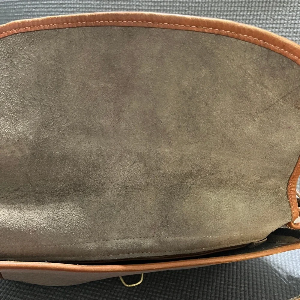 Vintage 1990's Dooney & Bourke All Weather Equestrian Bag Taupe Leather Retro